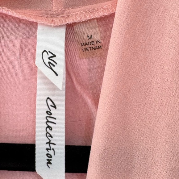 NY Collection Soft Pink Cardigan Tie Front Sz Medium - Picture 2 of 3